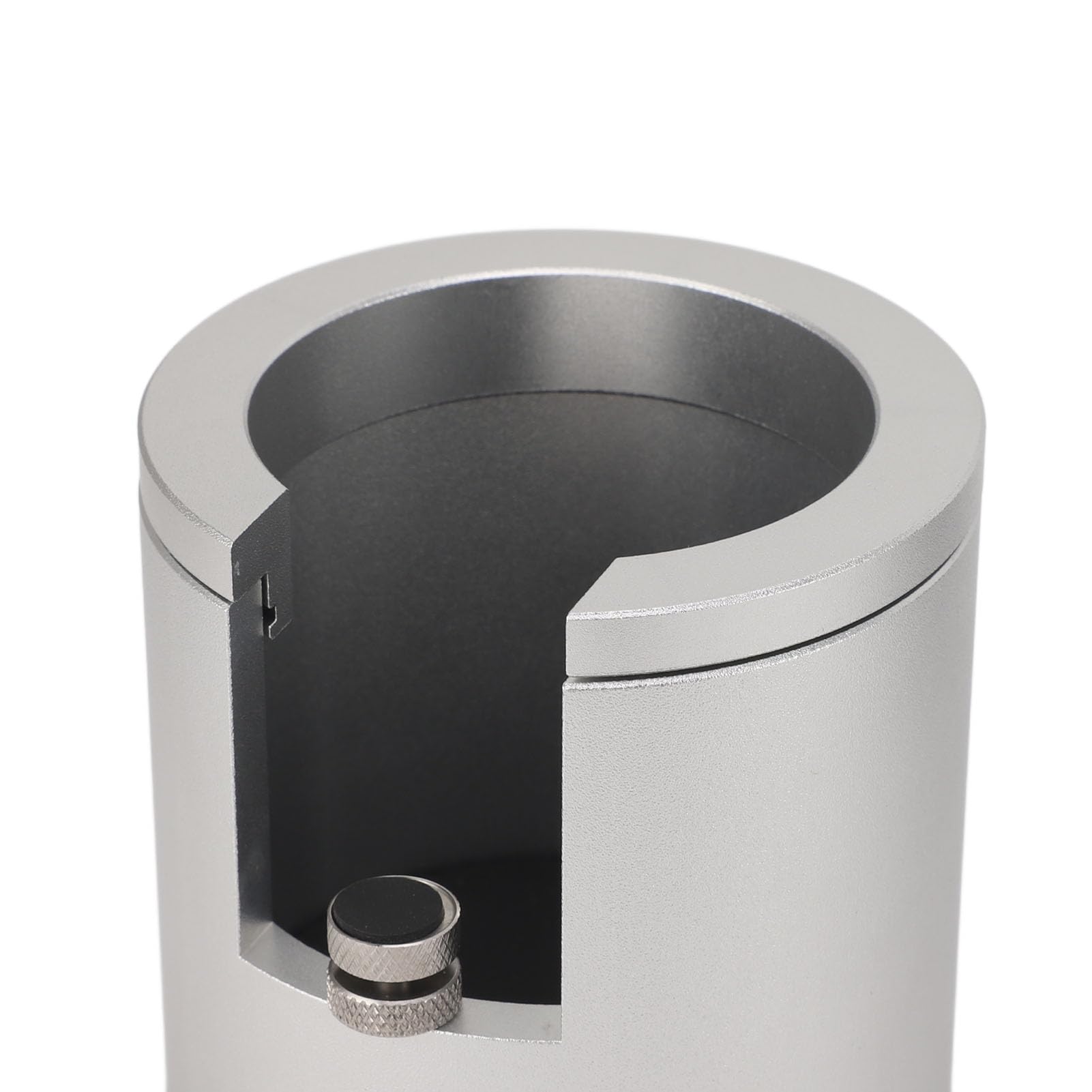 Fdit Cajón de Golpe para Café con Alfombrilla de Silicona para (plata | Base Antideslizante, Fabricado en Aluminio y Acero Inoxidable, Ideal para Barra
