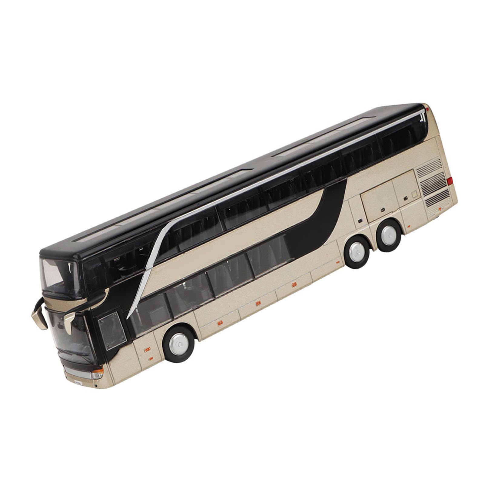 Naroote Modèle de Bus électrique à Double étage en Alliage 1:32, Jouet Résistant aux Chutes, Musique LED pour Enfants, Modèle de Voiture (Gold)