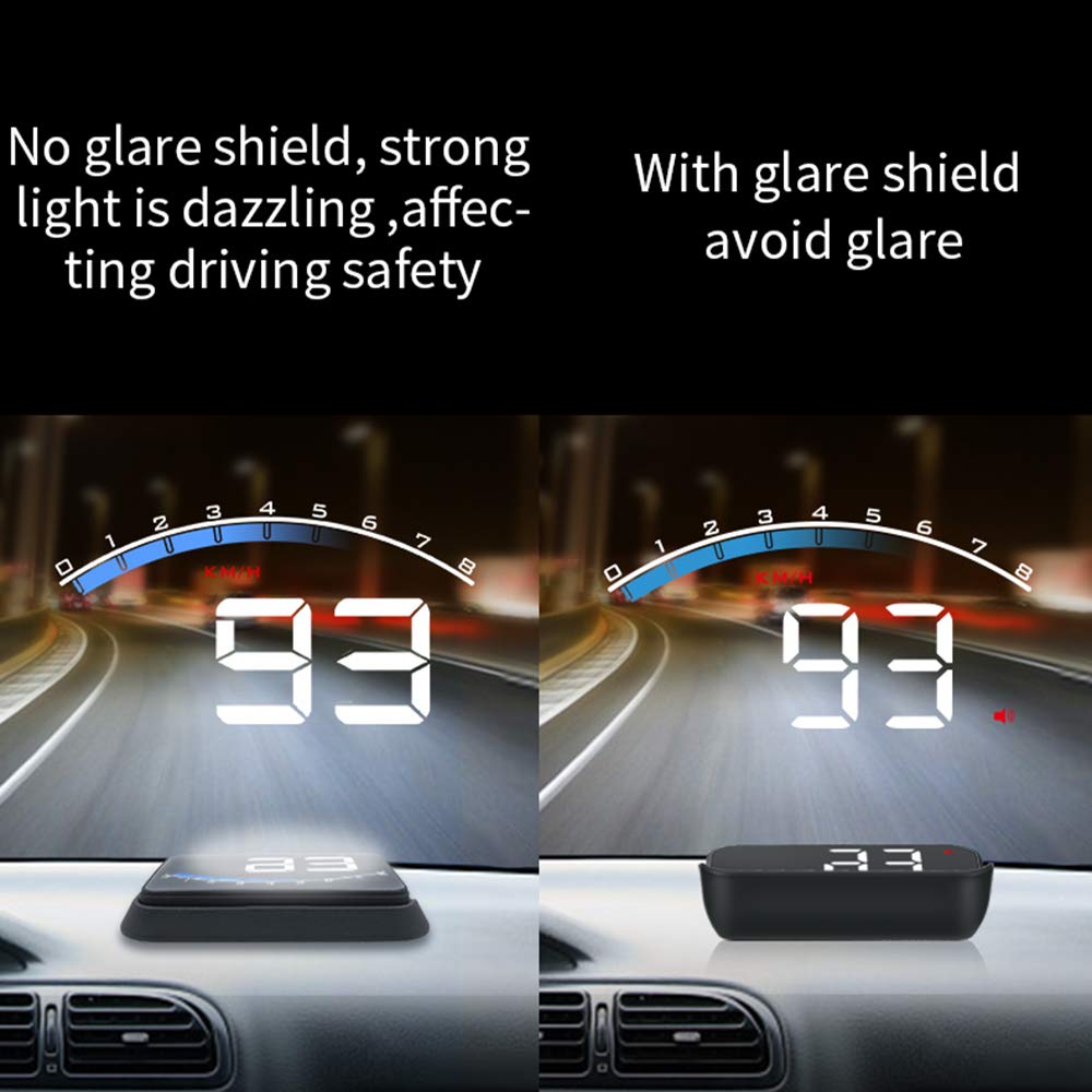 Affichage tête haute universel M6S pour voiture ODB II, compteur de vitesse, vitesse/température de l'eau/tension, affichage tête haute LED, projecteur pour vo