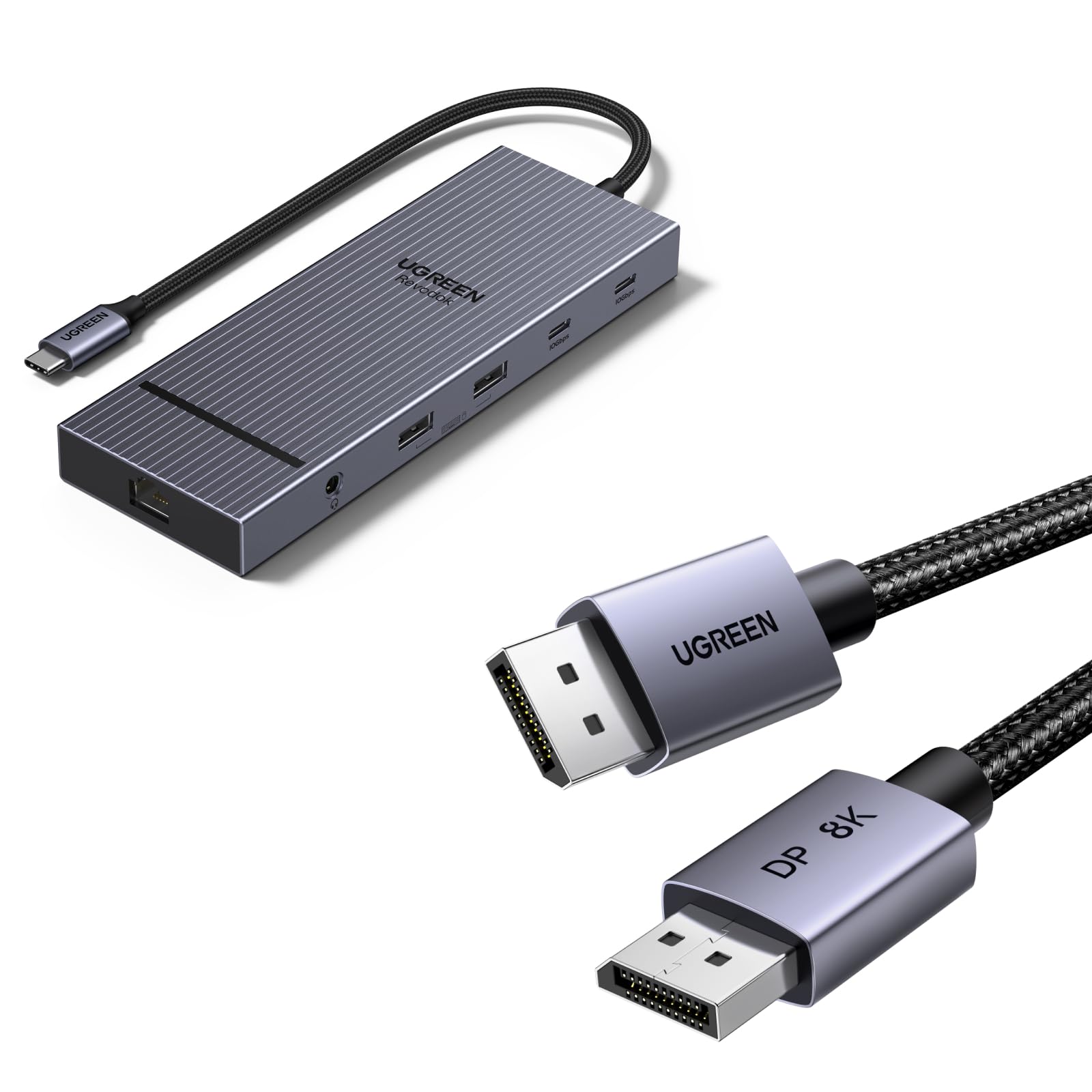 UGREEN Cavo DisplayPort 2.1 16K Switch KVM DisplayPort 2 Ingressi 2 Uscite 8K