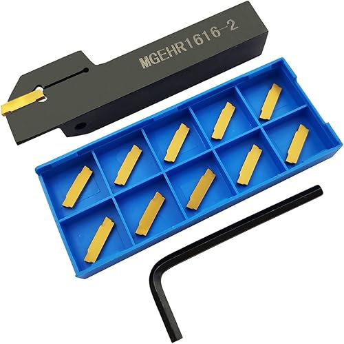 Miniatura 30 de Soporte de herramienta de ranurado para torno MGEHR1616-2.5 con 11 piezas MGMN250-M insertos de ranurado de carburo indexables