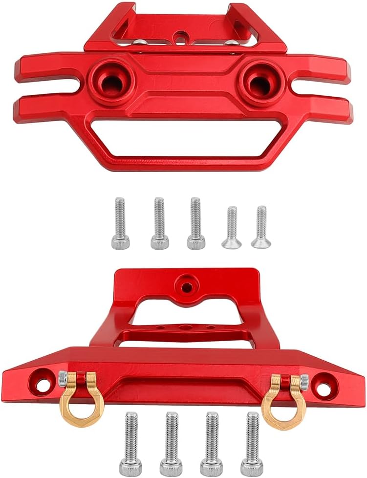 Aluminum Alloy Front Rear Bumper for 1/14 MJX Hyper Go 14209 14210 RC Car Metal Upgrade Parts (red)