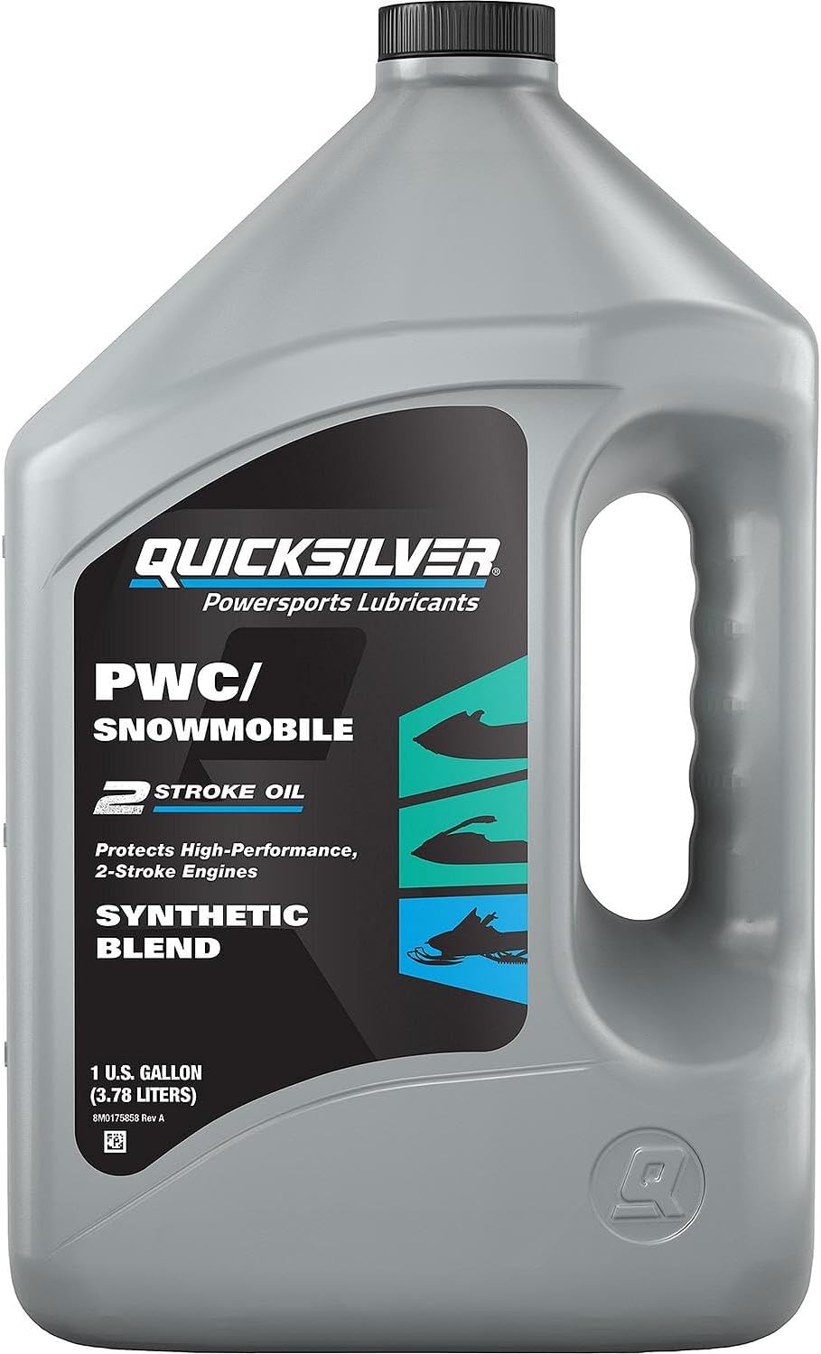Quicksilver Premium Synthetic Blend 2-Stroke Engine Oil for PWC, Snowmobile, 1 Gallon