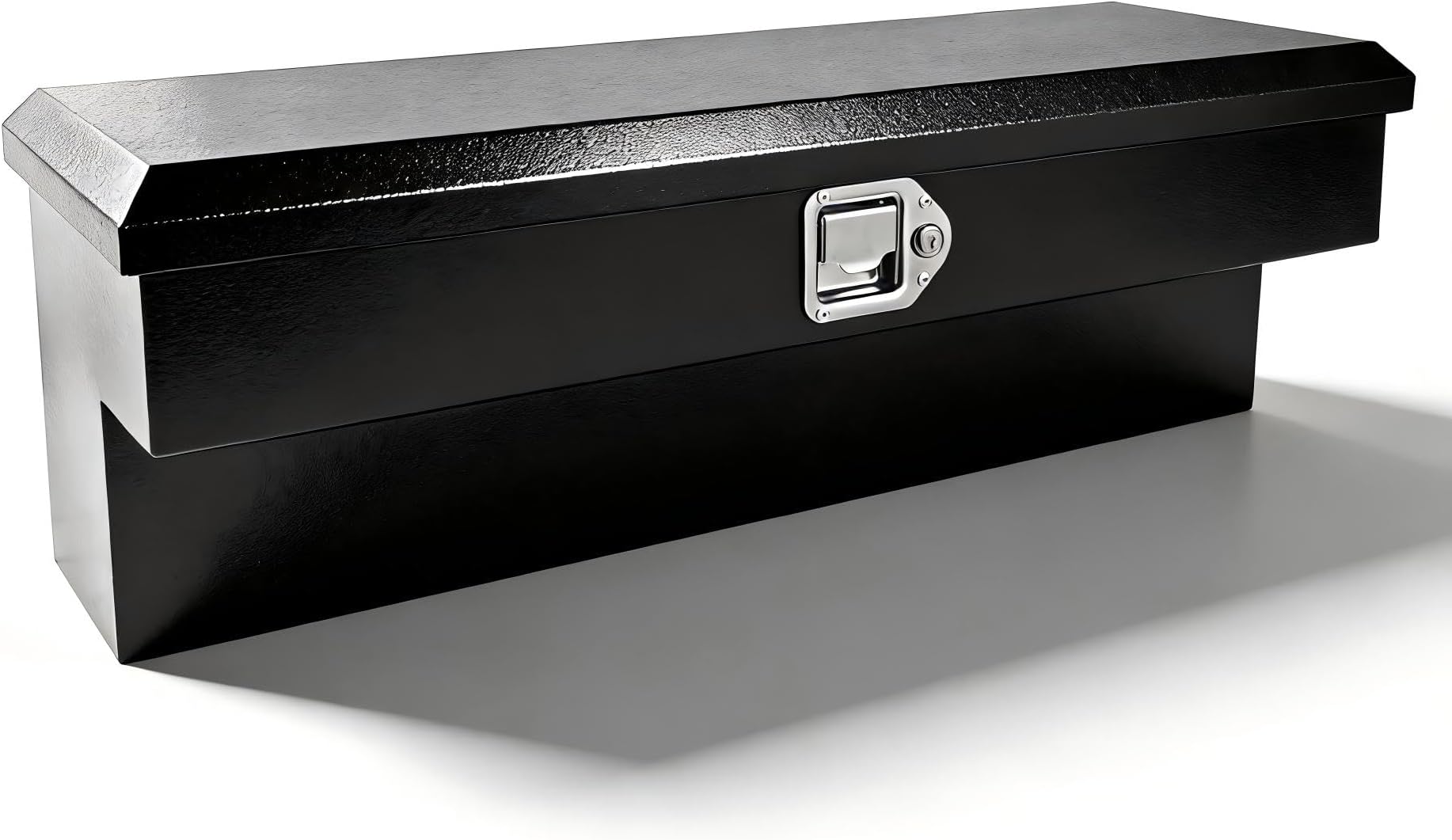 36 Inch Side Mount Tool Box, 36 x 12 x 12.5 Inch Steel Truck Side Tool Box Pickup Rail Storage ToolBox with Lock Latch and Keys, Black (1 Pack)