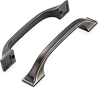 Vista 10 de KOOFIZO - Paquete de 10 tiradores de gabinete de cocina de latón antiguo de 3 pulgadas, manijas vintage de gabinete de latón, herrajes de gabinete