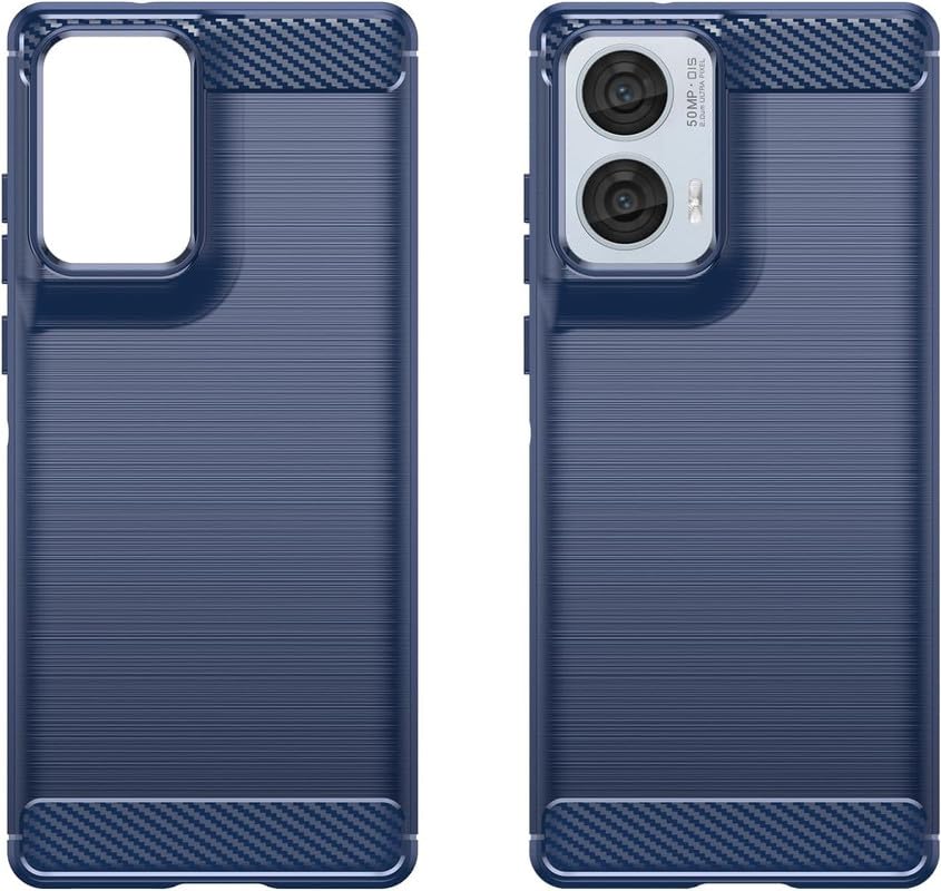 Image of NPRC Hybrid Ultra Slim Protective Case TPU Non-Slip Carbon Fiber Texture Shockproof Case Cover for Moto G8 Power LITE - Blue
