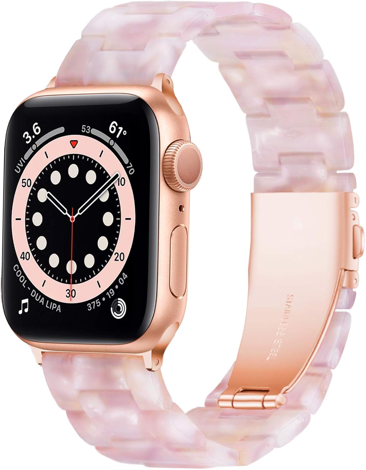 wipalor Compatible with Watch Band 38mm 40mm for Women Men, Lightweight Resin Watch band, Easy Adjustable Bracelet, Stunning Strap for iWatch Series 6 5 4 3 2 1 SE(Pink Petals)…