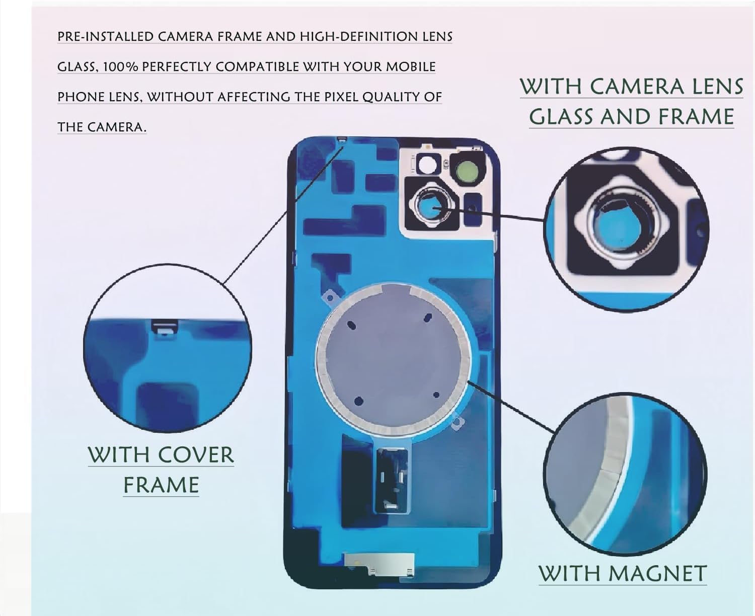 15 Pro Max Back Glass Replacement for iPhone 15 Pro Max Rear Back Cover Glass Waterproof and Camera Lens+Professional Repair Tool Kit (White Titanium, iPhone 15 Pro Max)