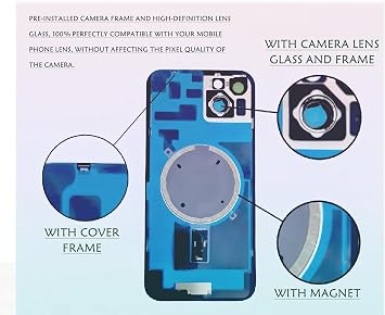 15 Pro Max バックガラス iPhone 15 Pro Max用 リアバックカバー ガラス 防水 カメラレンズ+プロフェッショナル修理ツールキット天然チタン、iPhone 15 Pro Max