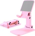 Phone Holder for Desk,Cell Phone Stand Adjustable Cellphone Stand for Desk Tablet Stand Height Angle Adjustable Stand Enhanced Stability (White, 1Pack) | for thick cases; Under 12" Tablets, e-readers; Folds flat; Anti-slip; Weighted base