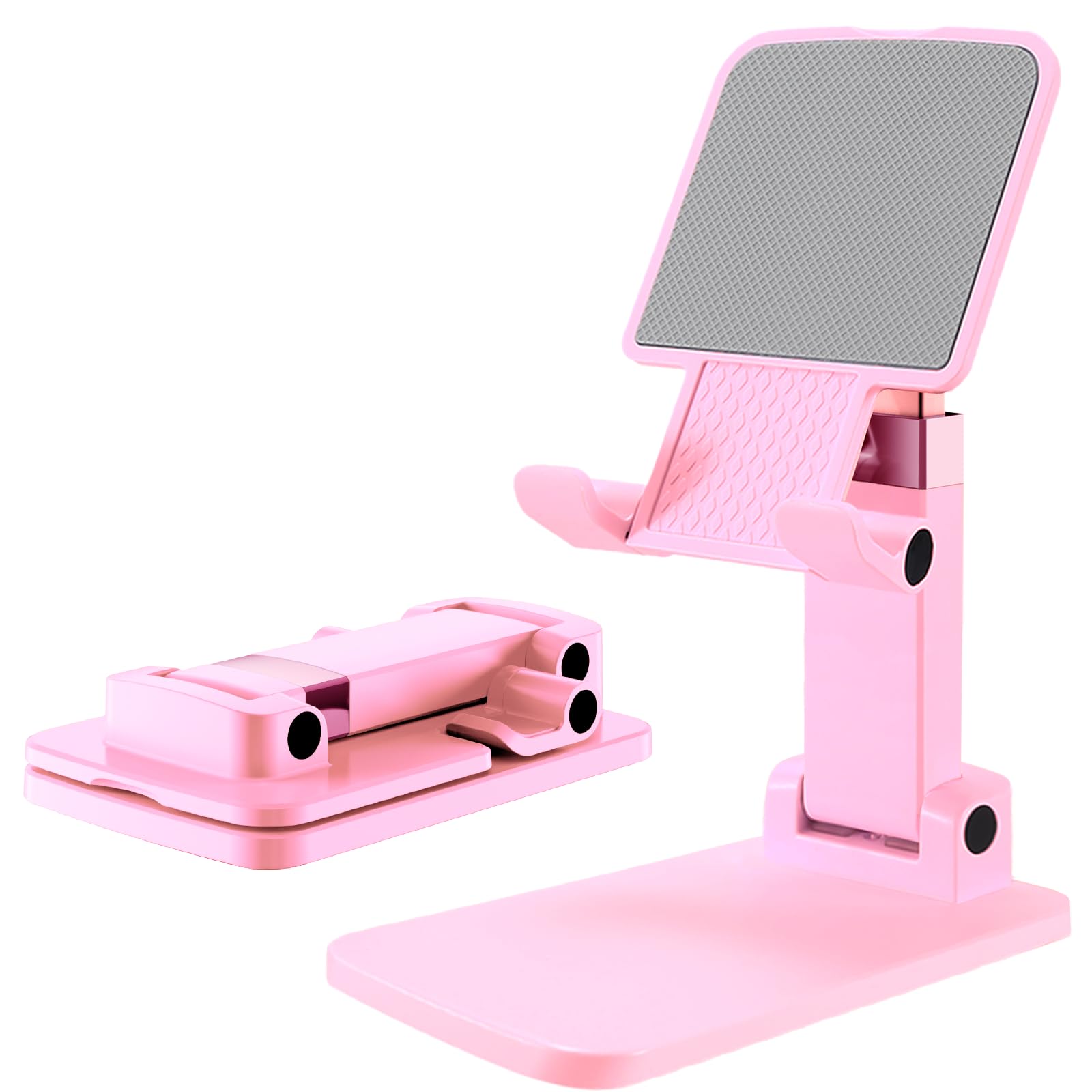 Cell Phone Stand Cute Mobile Holder For iPhone Desk Office Accessories | for thick cases; Under 12" Tablets, e-readers; Folds flat; Anti-slip; Weighted base