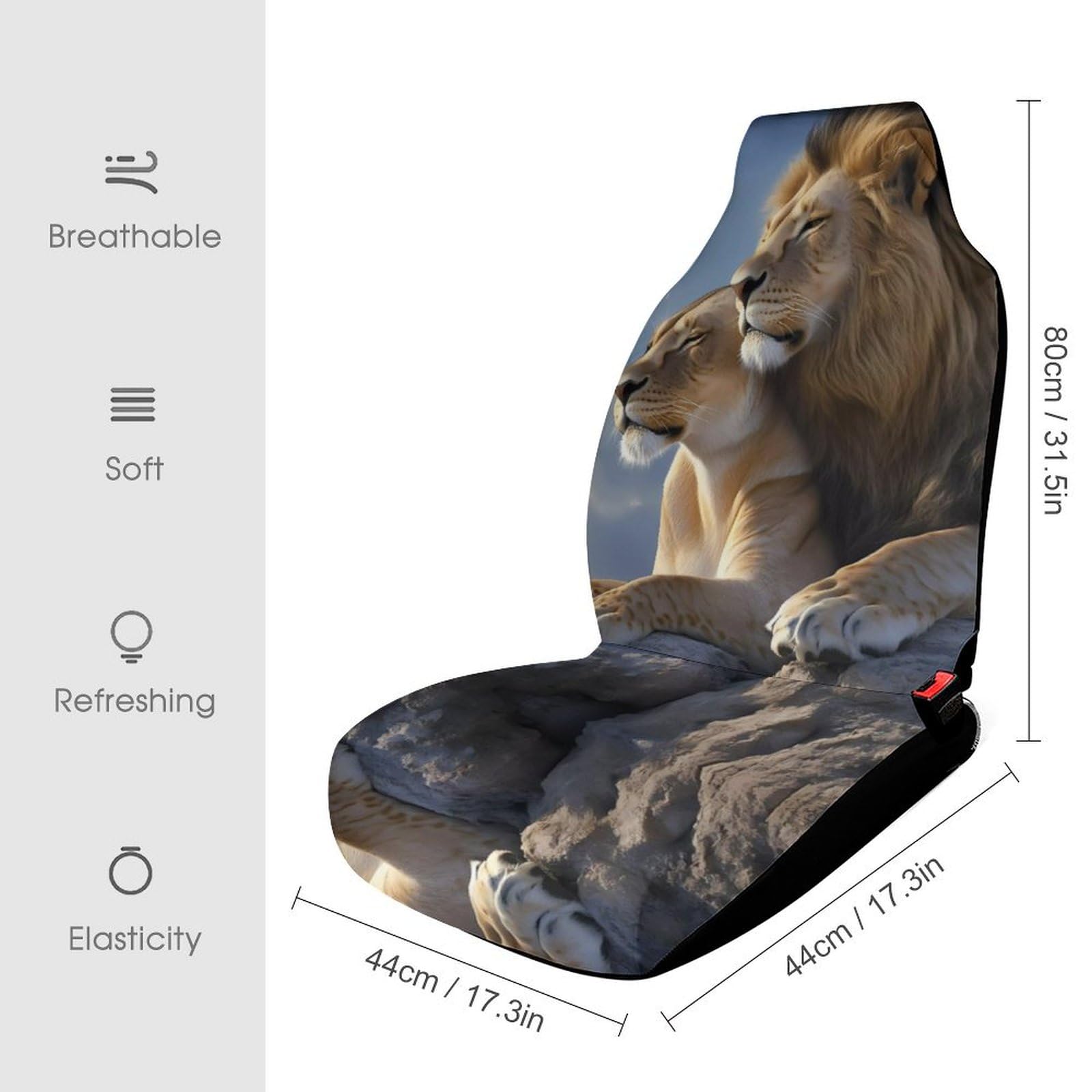 Animal Lion Love Car Seat Covers Universal Car Front Seats Protector Auto Interior Accessories 2PCS