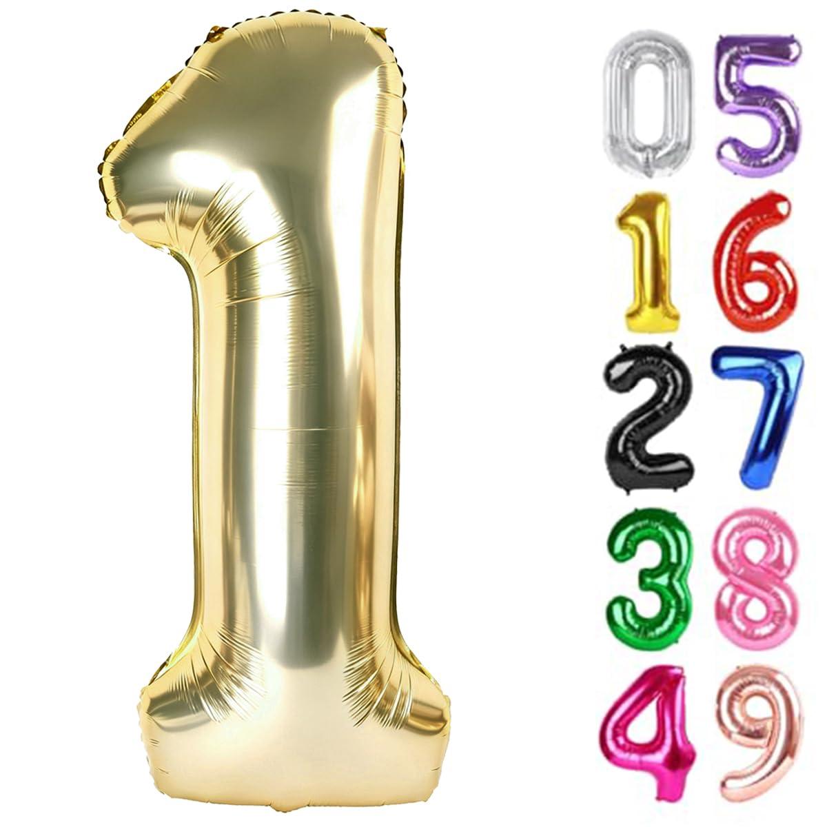 Light Gold Number 1 Balloon 40 Inch, 1st Birthday Decorations Men Women