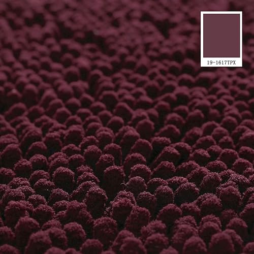 Miniatura 114 de Tapete de baño extra largo de felpilla suave, tapete de microfibra absorbente, lavable a máquina y antideslizante para puerta, baño, habitación