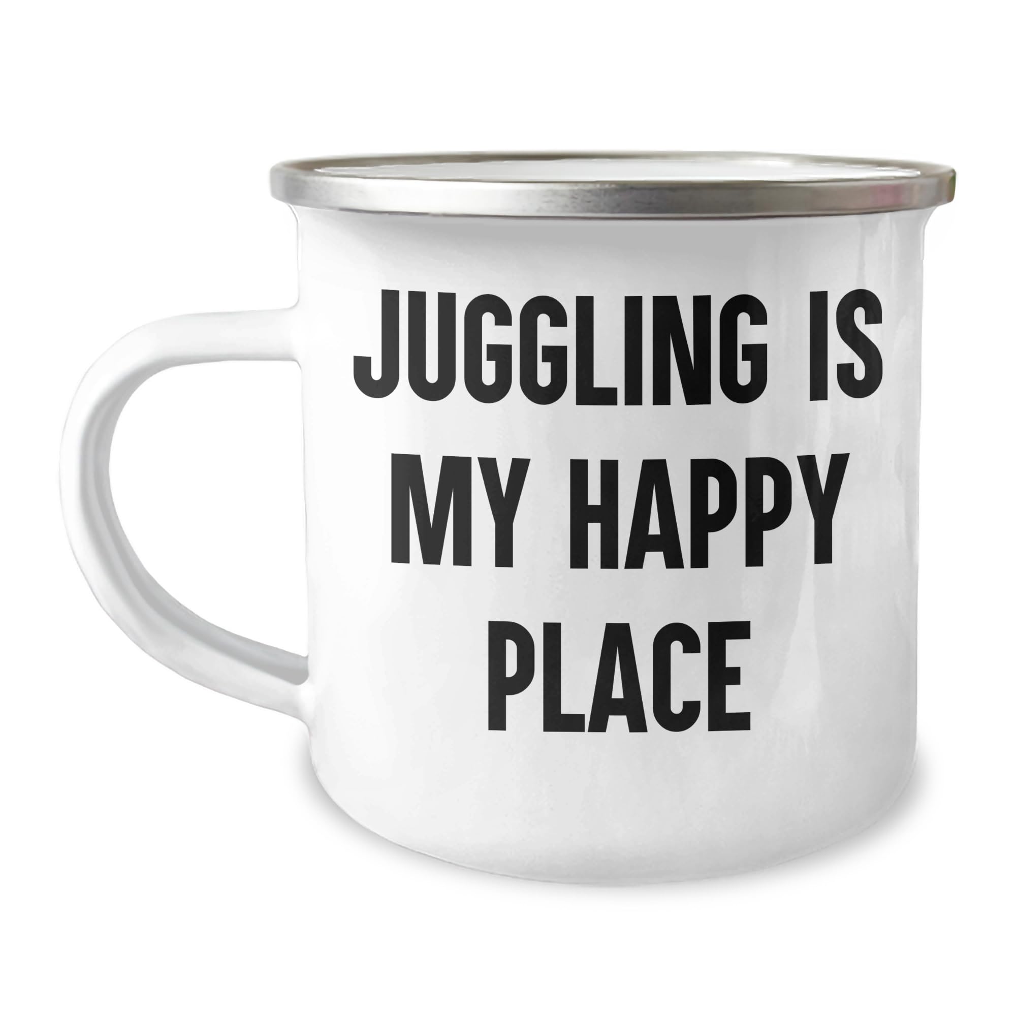 Juggling is My Happy Place, Gifts from Friends, Camping Mug for Juggling Enthusiasts, Birthday Unique Gifts