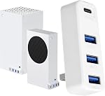 Joso 4 Ports USB Hub 3.0 for Xbox Series X & S, USB Splitter Expansion Adapter with Type-C for External Hard Drives, Controller Charger, Keyboard, Mouse & More - Black
