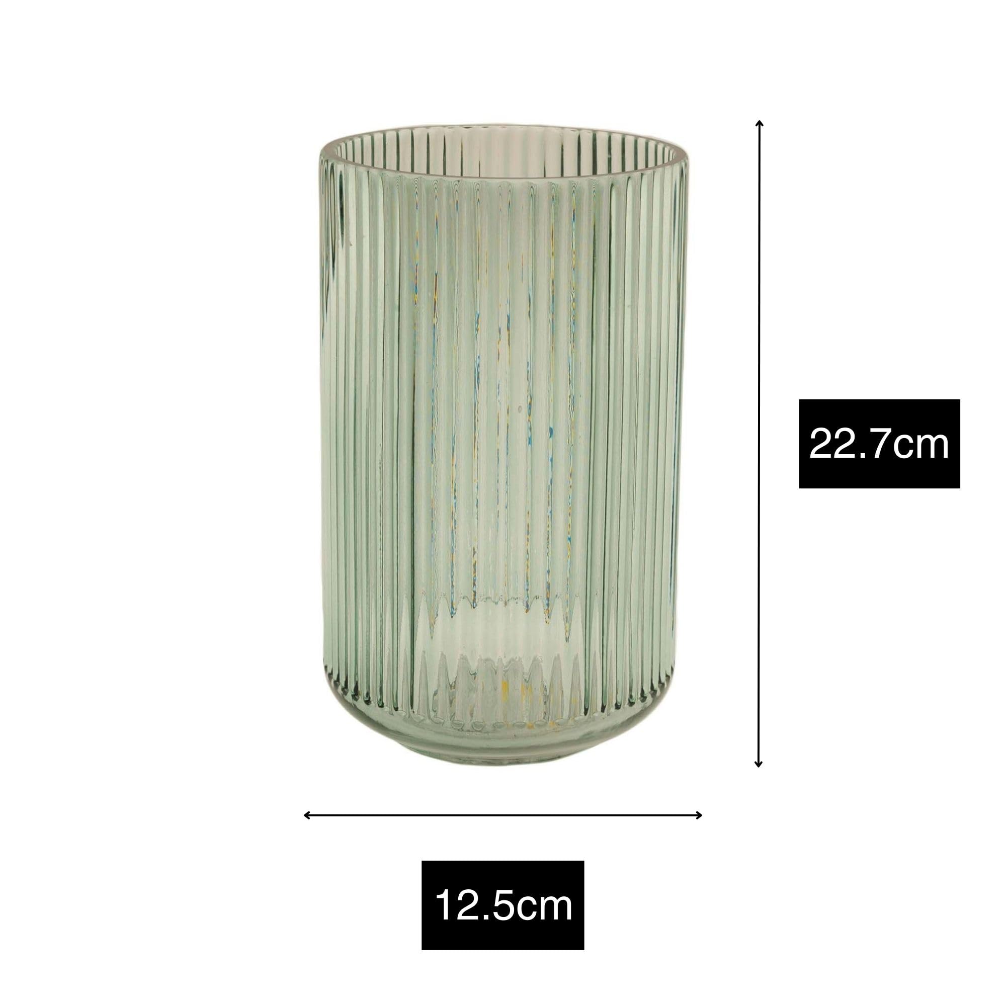 Point-Virgule Jarrón, decoración para salón, jarrones de flores de cristal, hermoso, verde, 12,5 x 22,7 cm
