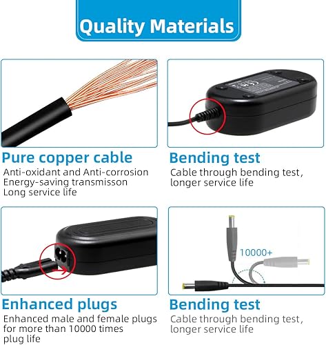 Miniatura 6 de Glorich DMW-DCC8 Kit de adaptador de corriente alterna de repuesto compatible con cámaras digitales Panasonic Lumix DMC-FZ200, DMC-FZ1000, DMC-GH2,
