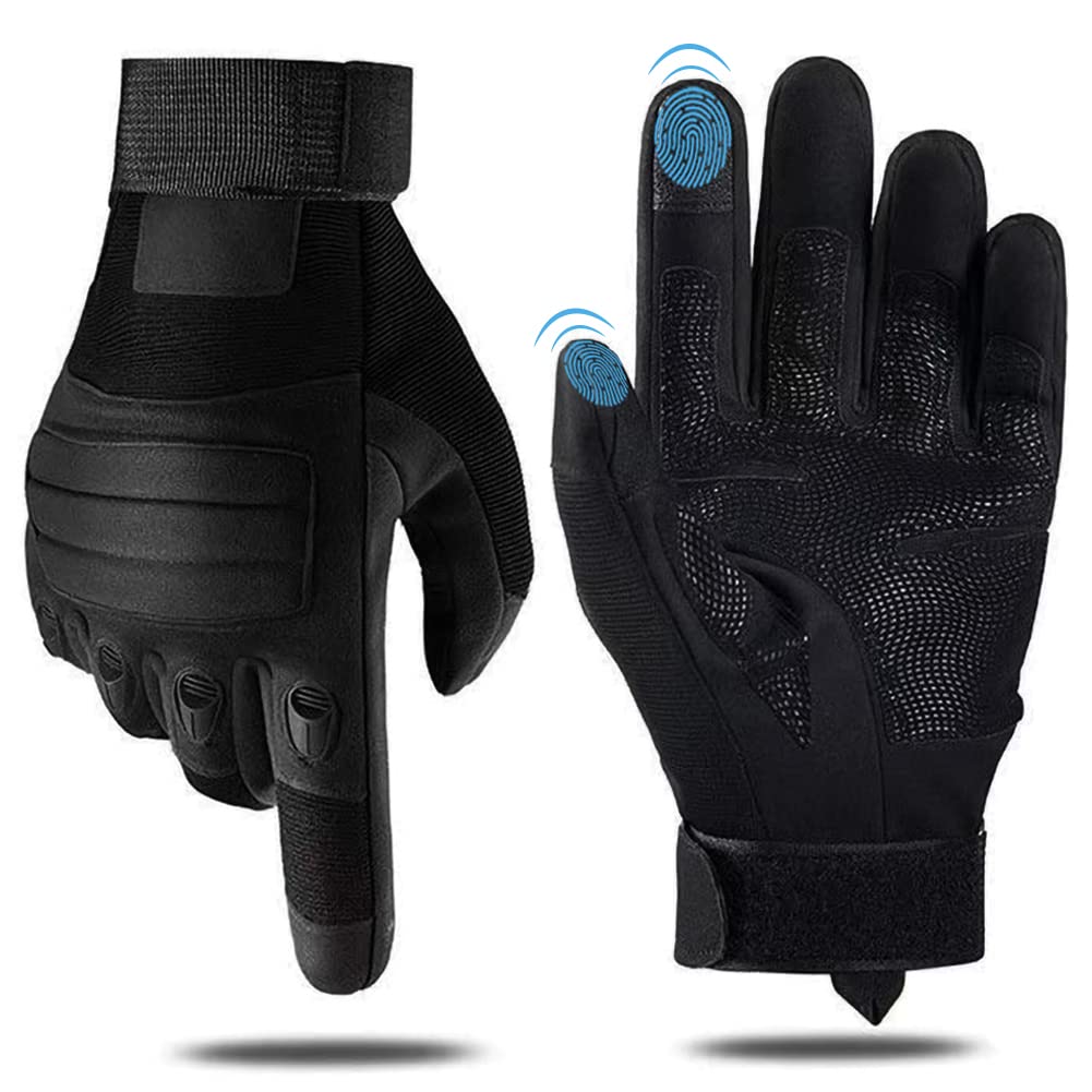 NuCamper Full Finger Tactical Gloves for Man,Adjustable Touchscreen Airsoft Glove for Motorcycles Cycling Motorbike Hiking Work Outdoor Sports