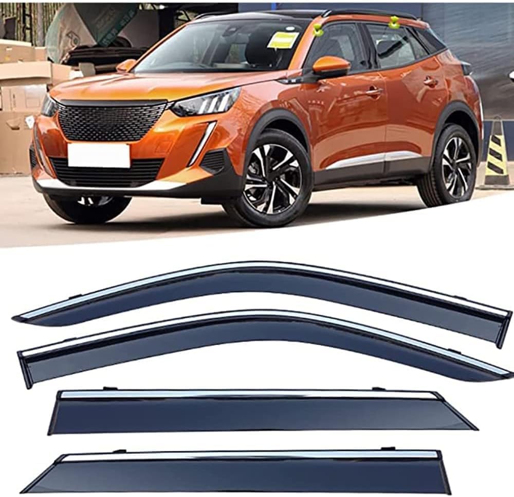 PANXUC Car Wind Deflectors for Peugeot 2008 2020-2022, Side Window Wind Rain Deflector Window Visor Sun Rain Guard Smoke Guards