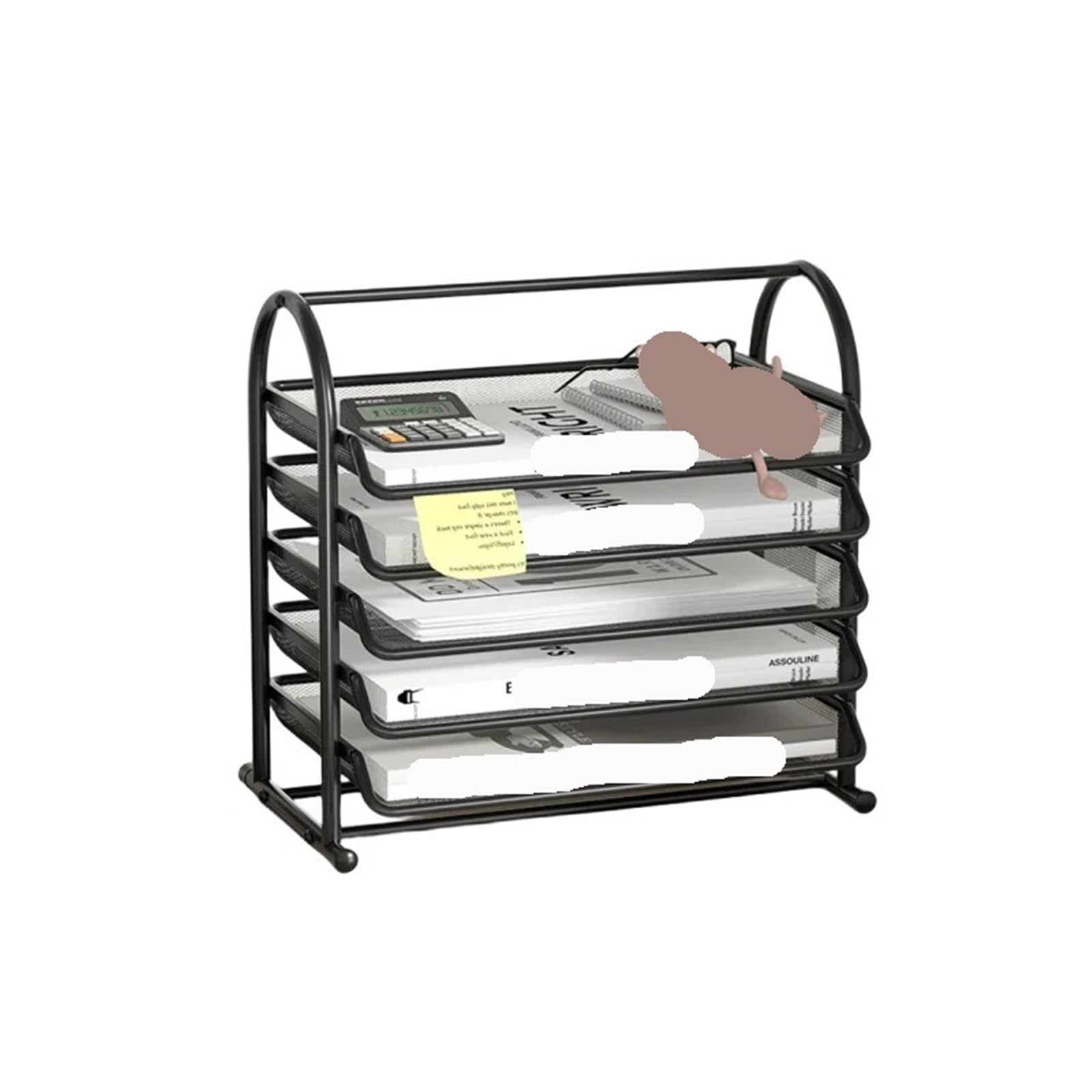 Vassoio portadocumenti in rete a 5 livelli, supporto for organizer, for riviste, carta da lettera, documenti, forniture for scrivania casa e ufficio Per Ufficio