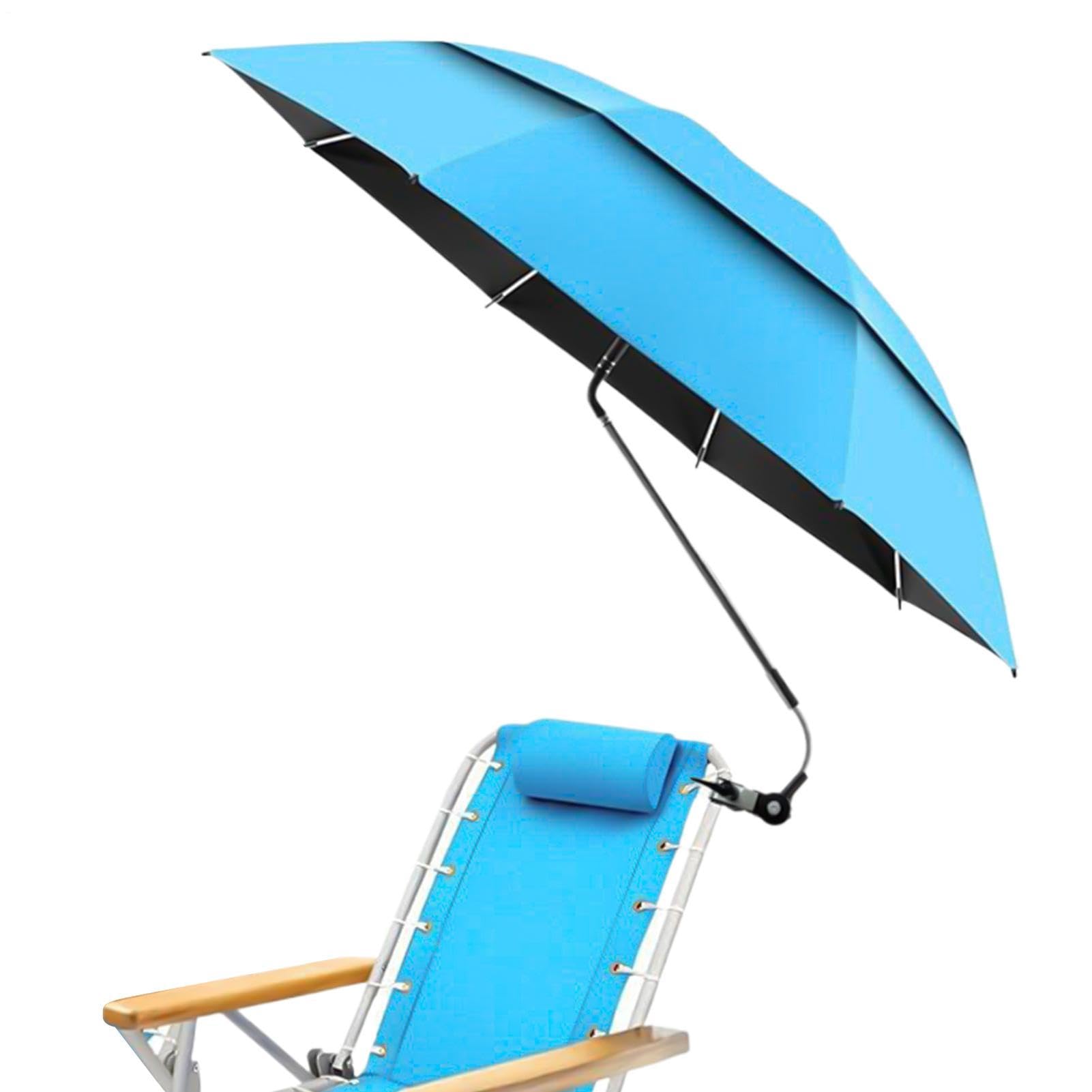 Sombrilla Con Clip Para Silla De Jardín Doble Dosel Portátil Ajustable 180° | Sombrilla Para Tumbonas Para Exterior Playa Tomar El Sol Viajes Vacaciones Camping Picnics Patio Silla De Rued
