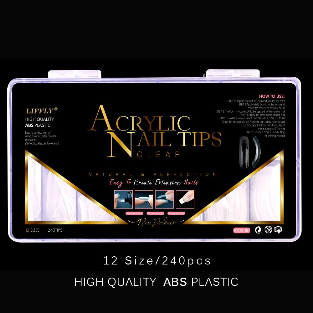 240PCS Dual Forms Nail Mold for Poly gel UV Gel 12 Size With Scale