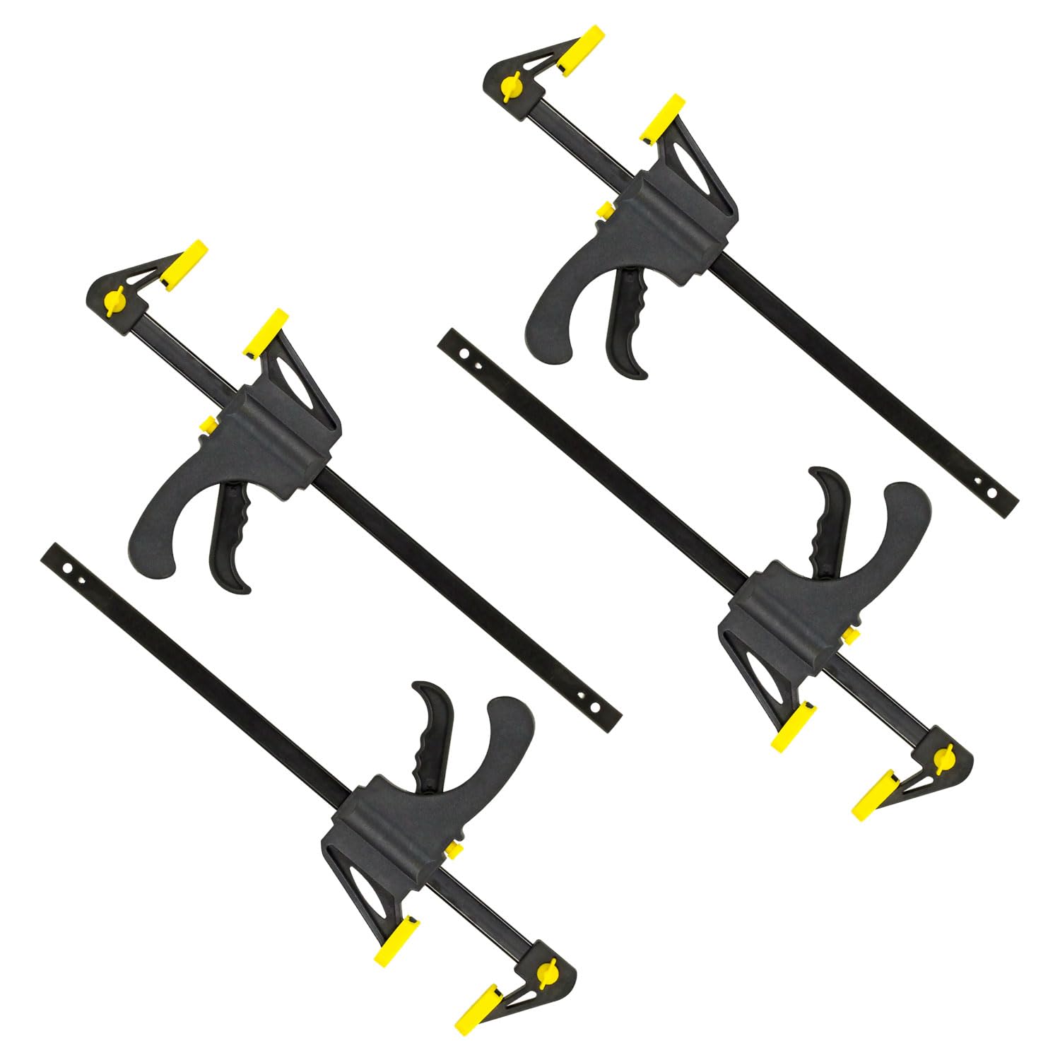 Taylor & Brown 4 Pcs Quick Grip Clamps, 12 Inch Quick Release Clamp, 450mm F Wood Clamps, Ratchet Bar Woodworking Clamp for Manual Work DIY Handmade Craft Woodwork 75kg