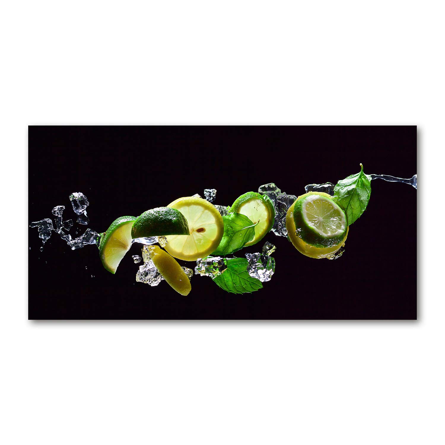 Image sur verre Tulup 120x60 cm haute définition tableau panoramique Mojito vert de luxe