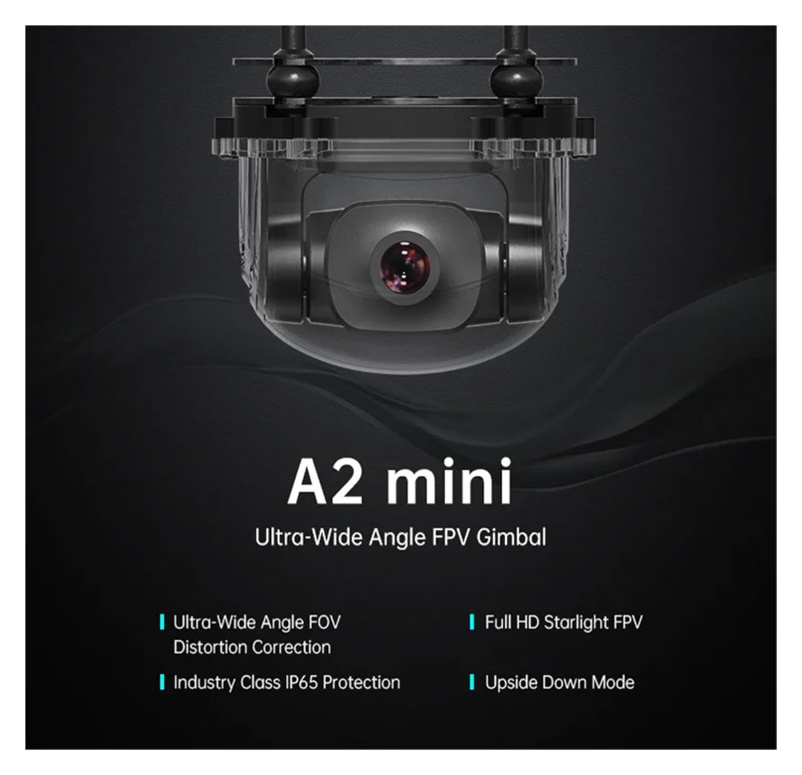 Mini telecamera drone con giunto cardanico ultra grandangolare A2 con visione notturna Starlight Full HD - Protezione di livello industriale