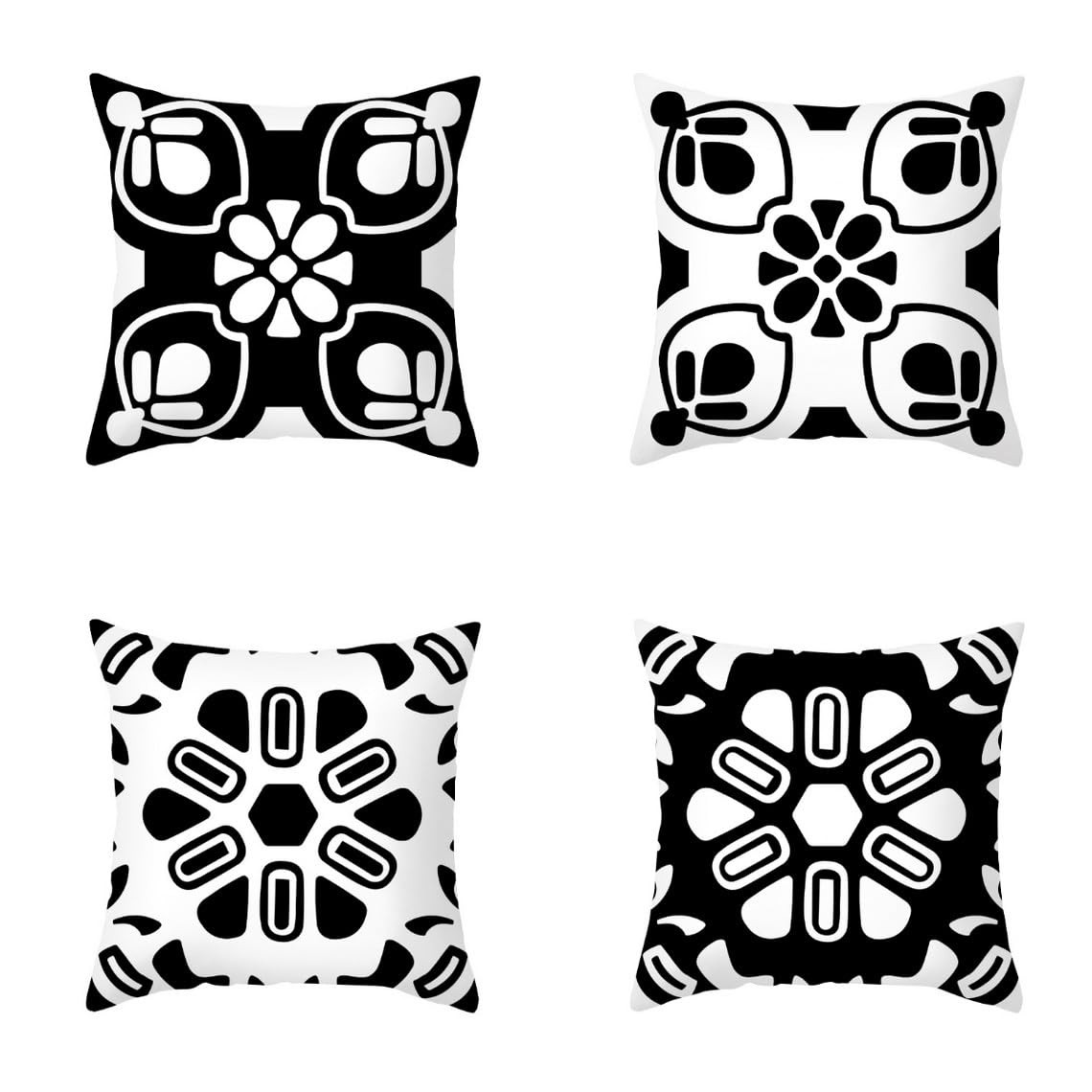 Chenlane Silk Pillow Cover Modern Cushion Covers Dining Chairs Geometric Art, Anime Couch Sofa Sofa Decorative 50x50 cm, 4Pcs
