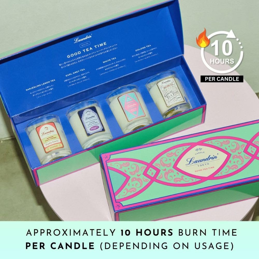 Amazon.com: Laundrin Good Tea Time Mini Candle Set – 4 Soy