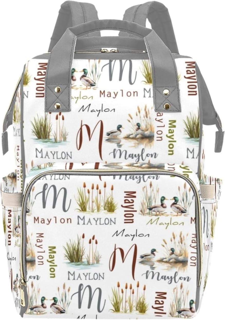 Personalized Baby Diaper Bag with Name, Custom Cherry Bow Diaper Backpack for Babies Girls, Customized Travel Backpack Daypack for New Mom Mommy