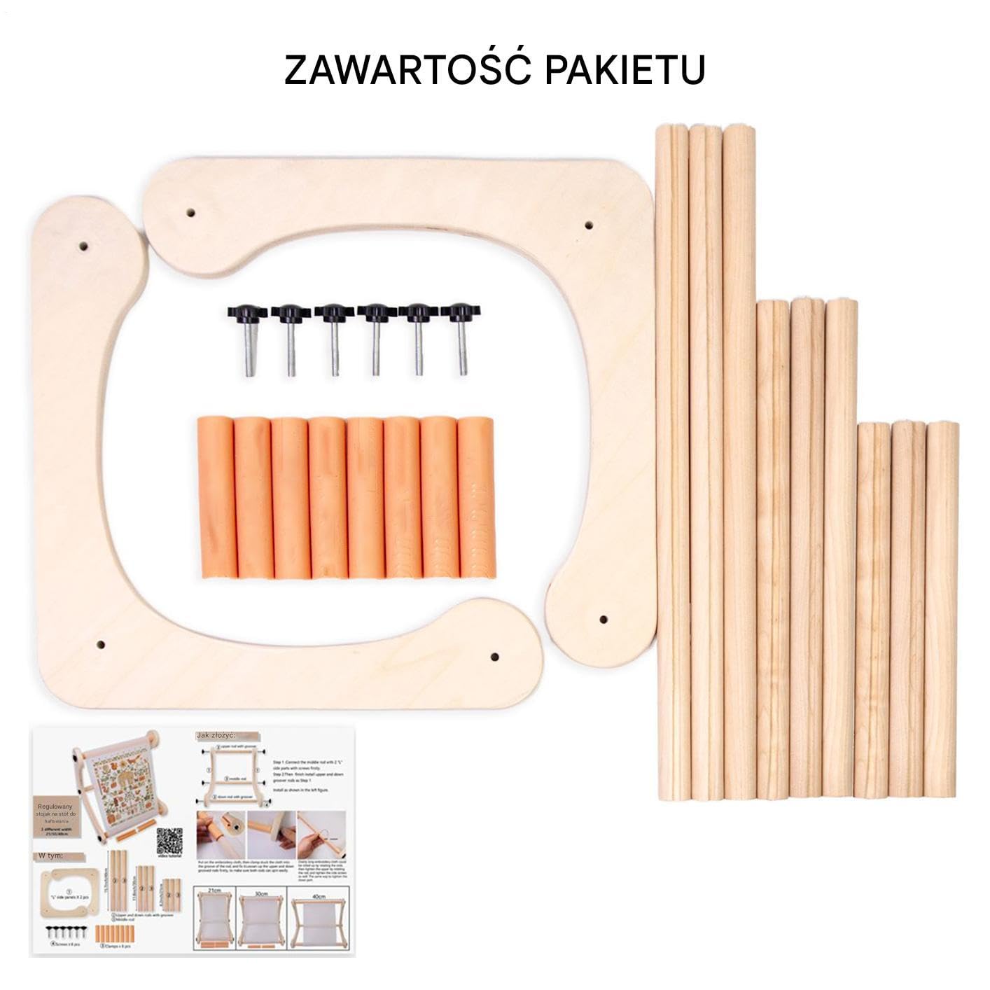 Uchwyt Hafciarski Regulowana Drewniana Podstawa Do Ekspozycji Haftu | Ramka Hafciarska Wzory Hafciarskie Przenośny Ekspozytor Szycia Punch Needle Drewniany Do Pikowania I Rękodzieła