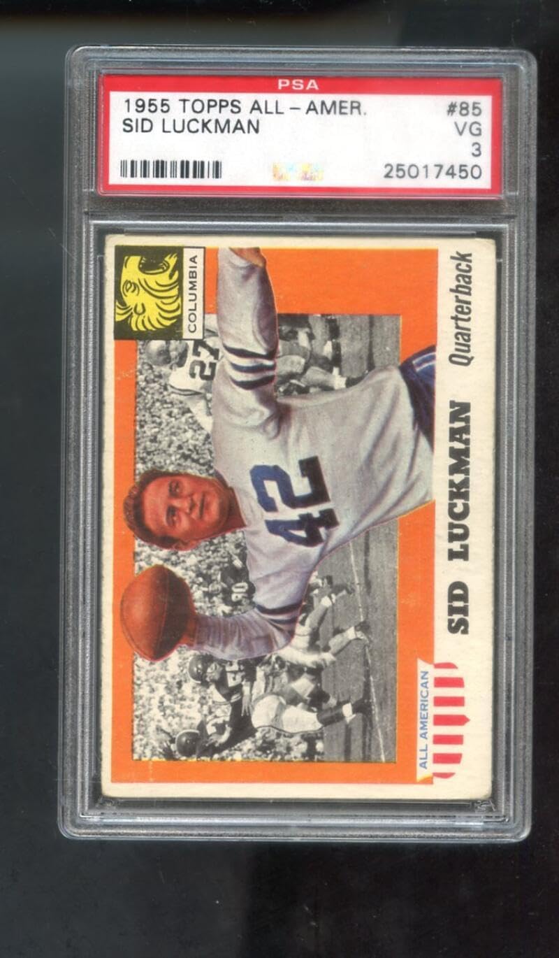 1955 Topps All-American #85 Sid Luckman PSA 3 Graded Football Card Columbia
