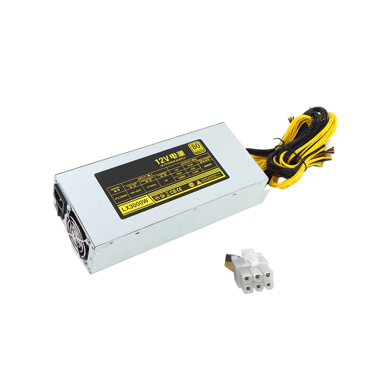 Server-Netzteil mit leiser Kühlung, Einzelk, 12 V, 3000 W, 3300 W, 3600 W, 15 x 6-polig, hocheffizient, leiser Kühlserver