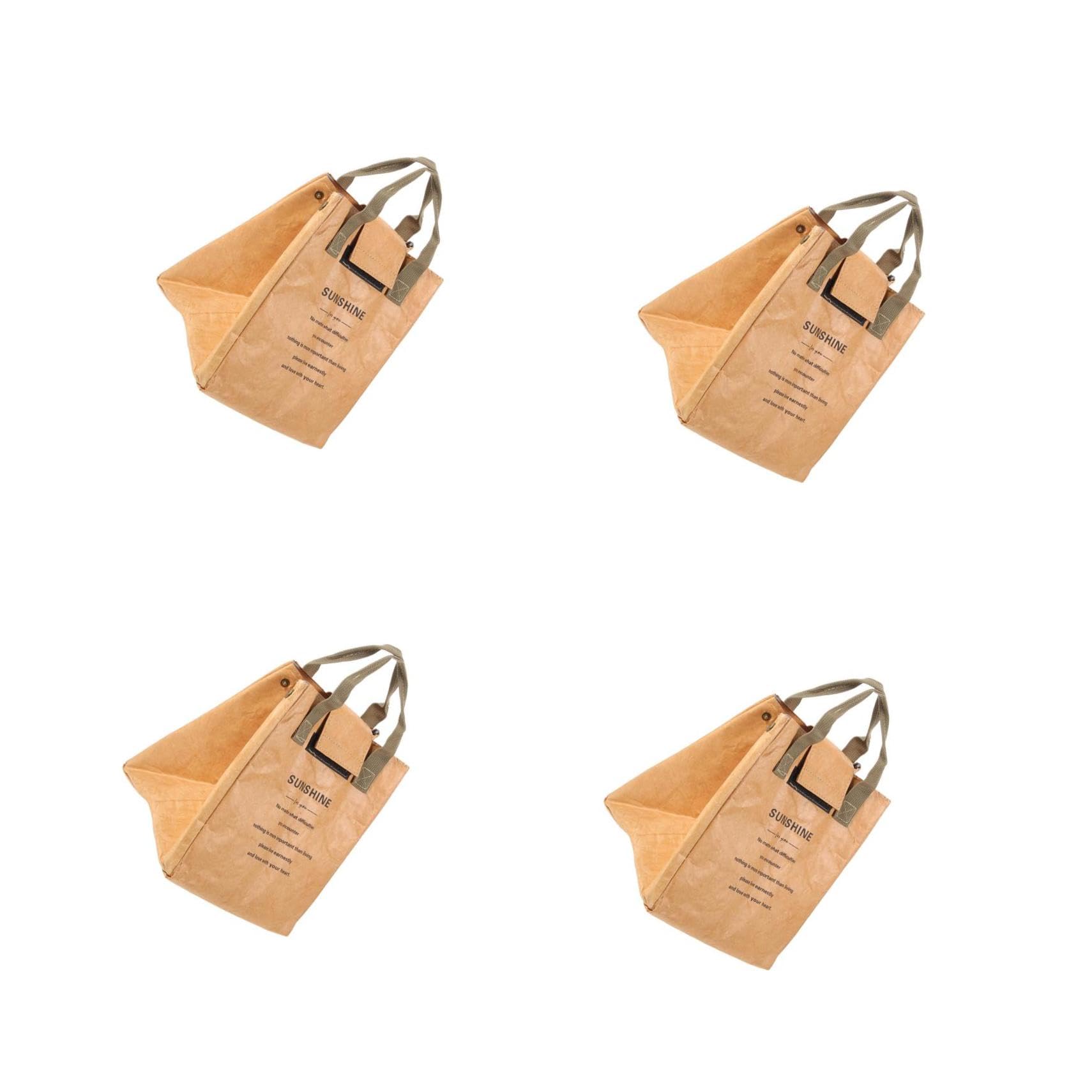 Cabilock 4er-box Bang Papiertüte Eisbeutel Bento-lunch-tasche Mittagessen Lunchbehälter Für Erwachsene Bento-papiertüte Arbeiter Kind Warmer Reis Lebensmittel Spezielles Kraftpapier