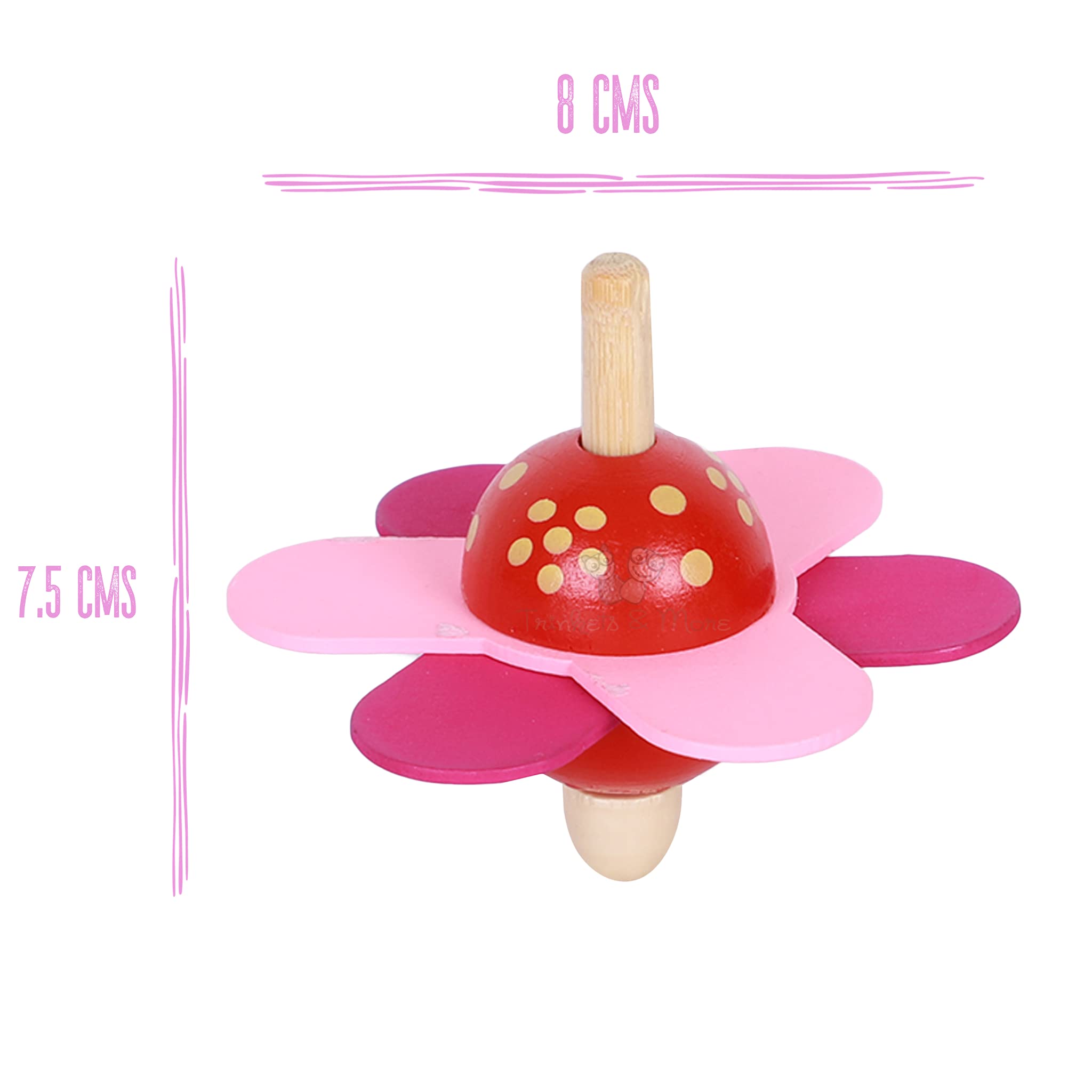 Trinkets & More® Spinning Tops for Kids Toddlers 3+ (Flower Theme Pack of 3) 3