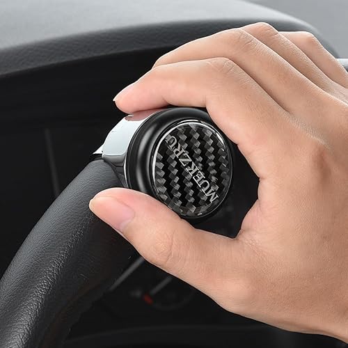 Miniatura 2 de Pomo giratorio para volante compatible con cualquier volante, fibra de carbono y pomo de rodamiento de bolas de metal para automóvil, camiones,
