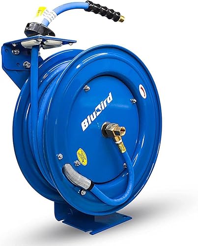 Miniatura 10 de BLUBIRD BBR1250 20ga. Carrete de manguera retráctil con manguera de aire de 12 "x 50', engranaje de trinquete de 12 puntos, goma de última