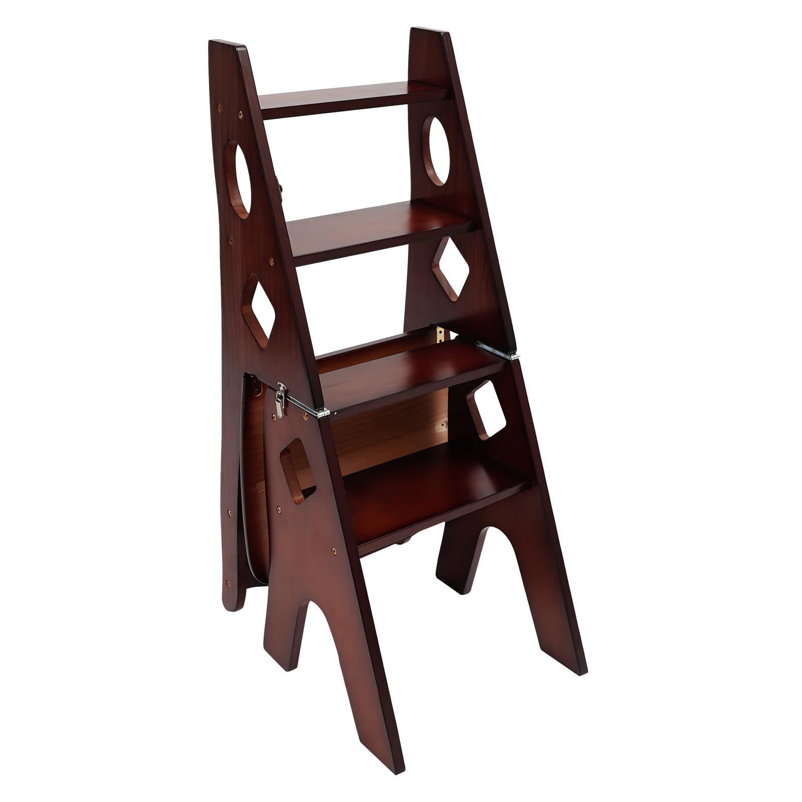 Sedia a scala, 34x44,5x87 cm Scala da biblioteca pieghevole, Sedia da biblioteca pieghevole, Sgabello pieghevole a 4 gradini, Scaletta-sedia pieghevole Può essere utilizzata in ambienti interni ed