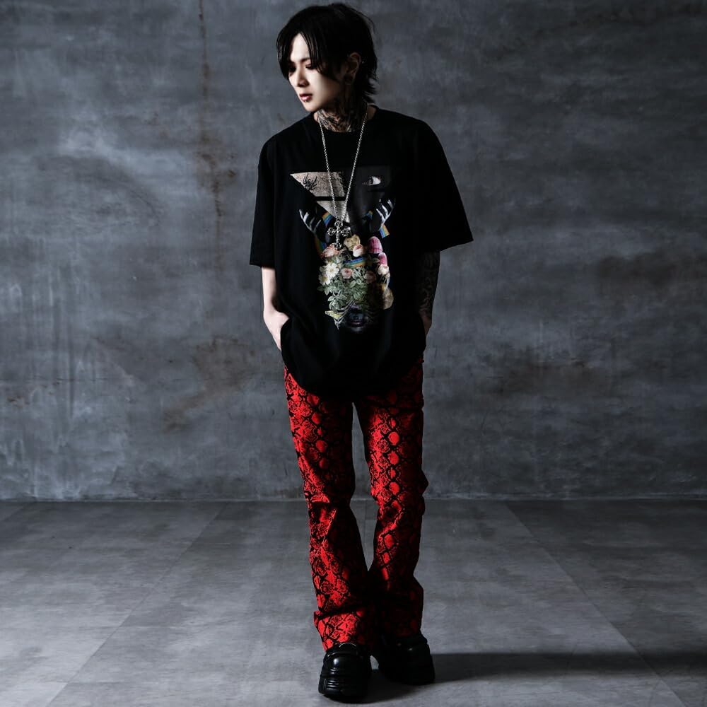 Amazon | [ALTER VENOMV] パイソンフレアパンツ メンズ 蛇柄 派手 個性