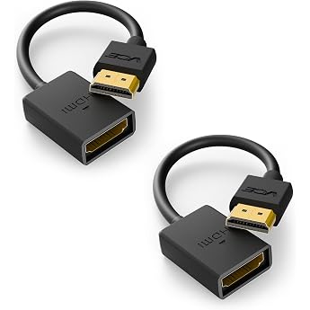 VCE 2-PACK High Speed Gold Plated 32AWG HDMI Male to Female Cable Adapter Compatible with Fire TV Stick Roku Stick HD Televisions Xbox360 PS3 - 12cm