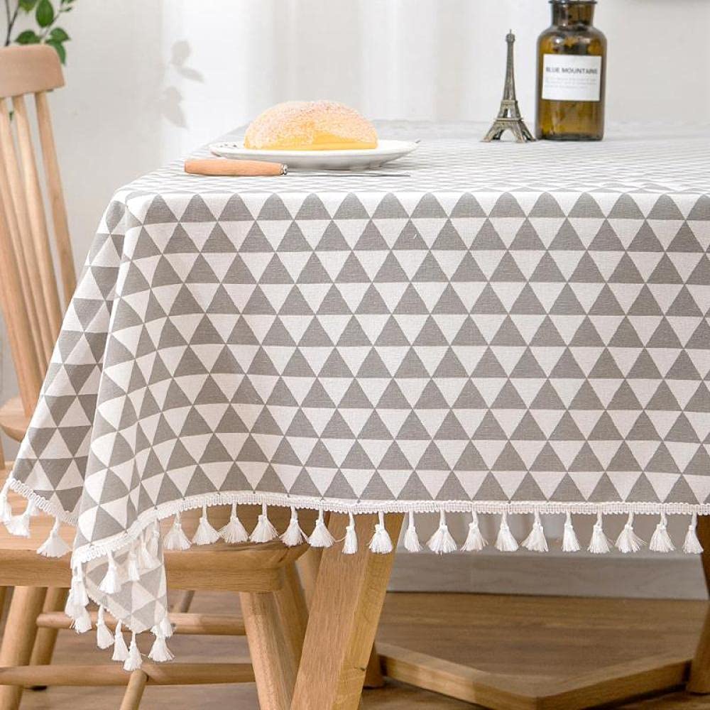 Manteles Mesa Antimanchas Impermeable Anti Escaldaduras para de Hogar Picnic del Hotel Tienda de Café Gris B 140 × 220cm