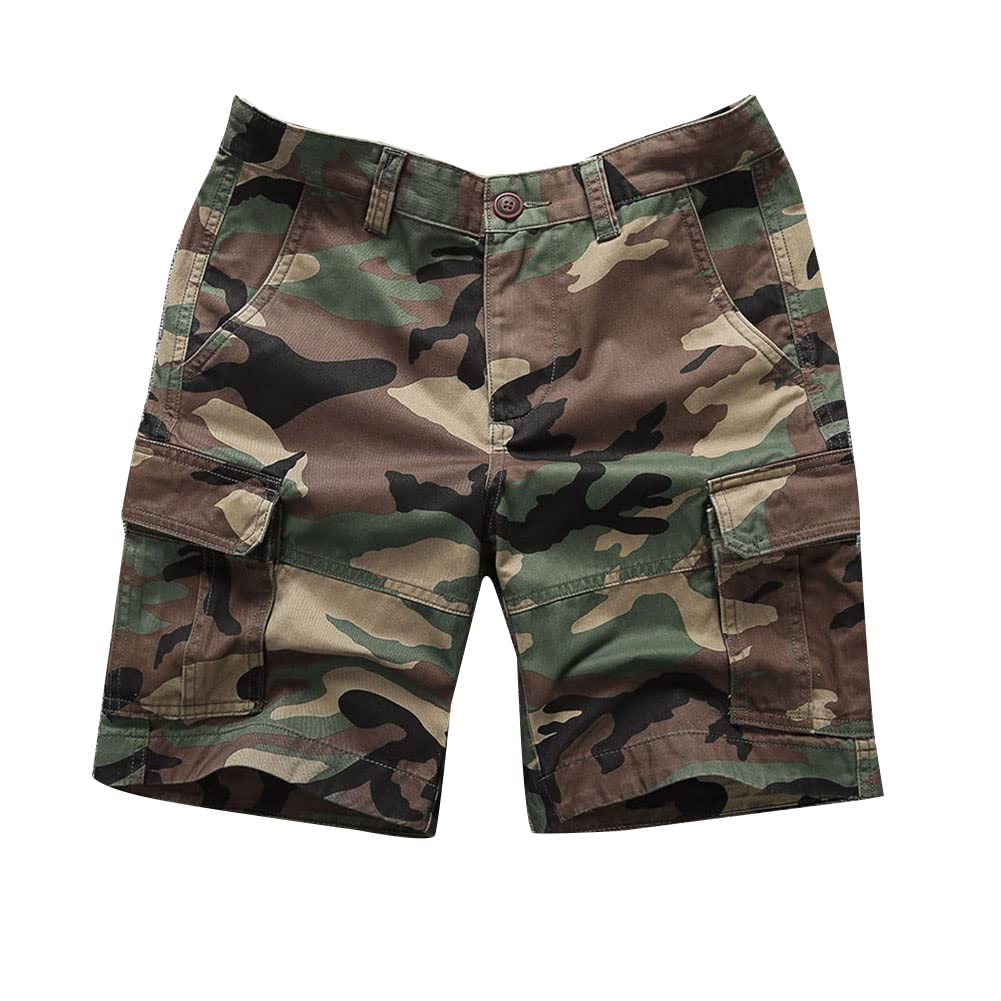 Uomo Outdoor Pantaloncini Sportivi Shorts Casual 1/2 Pantaloni Cargo Camuffare Pantaloncini Bermuda per Passeggiate, Corsa, Escursionismo e Campeggio