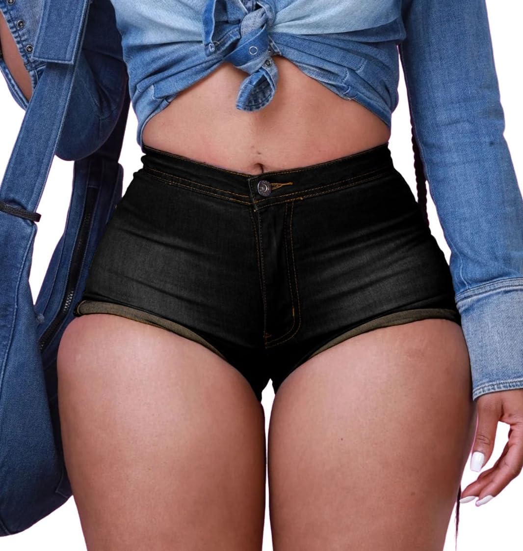 Zebaexf Women Denim Jean Shorts Stretchy High Waisted Jorts Short Pants Women Summer Casual Shorts - Image 5