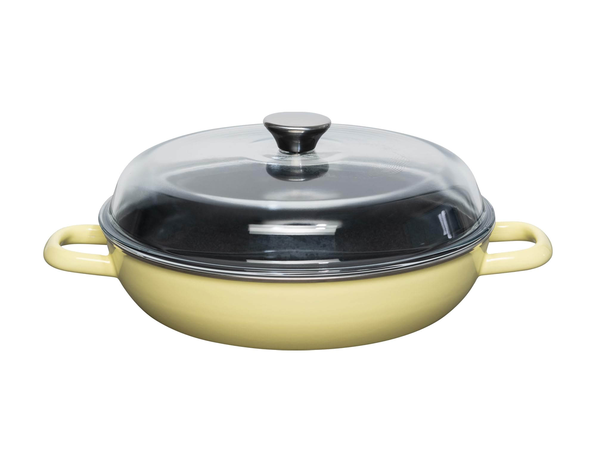 Riess, 0058-002 LEMON LBH - Sartén con tapa de cristal (28 cm de diámetro, esmaltada, 37,7 x 29,2 x 14,1 cm, peso 3,05 kg, con dos asas esmaltadas, apta para horno)