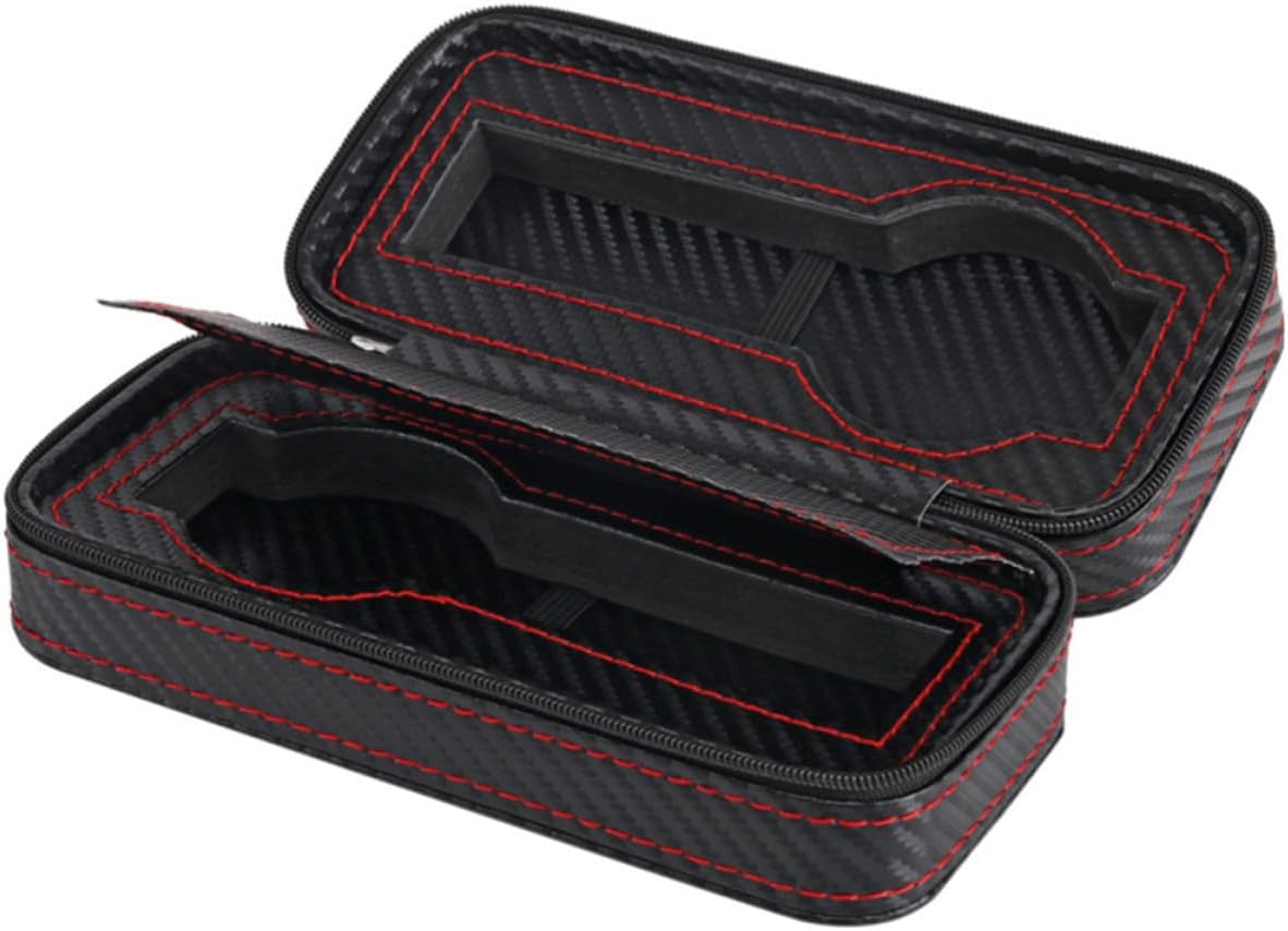 Veemoon Portable Zippered Watch Organizer Case, PU Travel Storage Two Slot