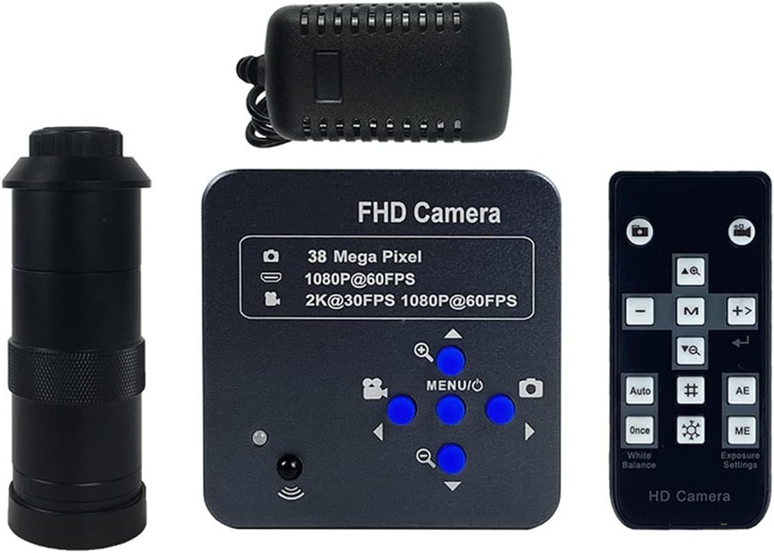 Lab Microscope Parts 38MP 1080P 60FPS Industrial Video USB Microscope Camera(38MP with 130X)