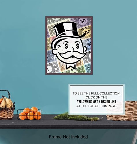 Miniatura 7 de Entrepreneur Wall Art - Home Office Wall Decor - Motivational Art - Poster of Alec Monopoly Style Print - 8x10 Money Decoration - Graffiti Artwork -